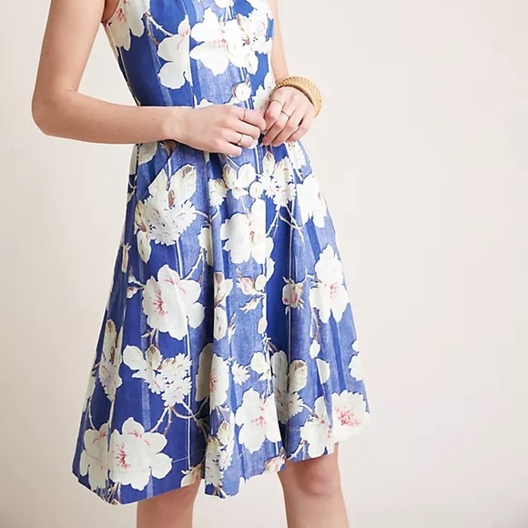 Anthropologie CAMELLIA COLLARED DRESS size 0 - Picture 3 of 10